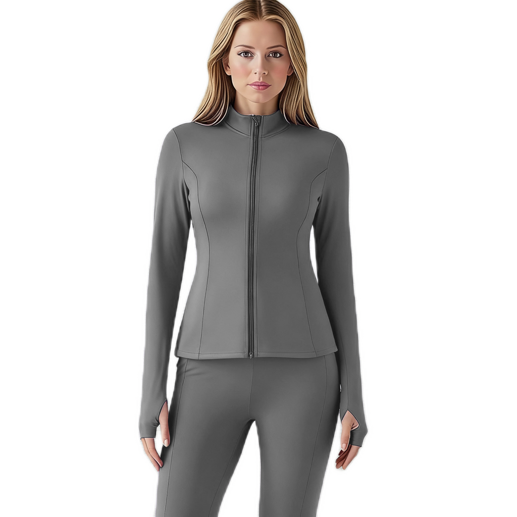 LOVILDS slim Fit Women’s Workout Zip Jacket: Lightweight Pleats + Thumb Holes – Perfect for Active Days!