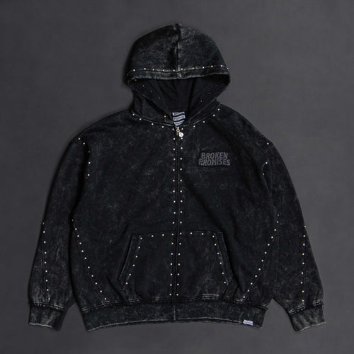 Adorned Washed Black Hoodie