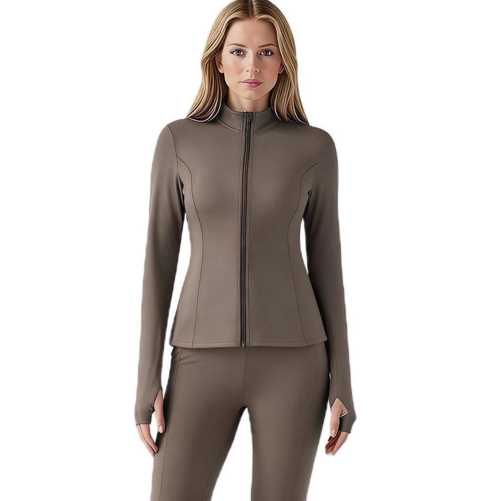 LOVILDS slim Fit Women’s Workout Zip Jacket: Lightweight Pleats + Thumb Holes – Perfect for Active Days!